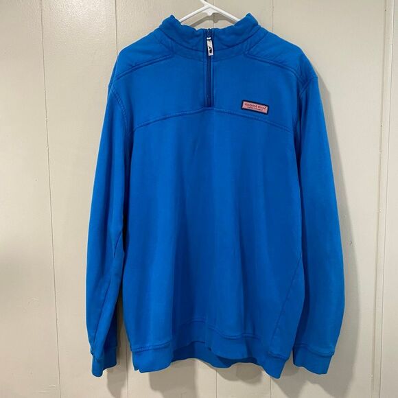 Vineyard Vines Blue Shep Shirt Quarter Zip Pullover Menโs Large - Picture 1 of 12